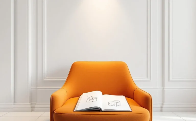 Une chaise Moroso sur laquelle repose un carnet.