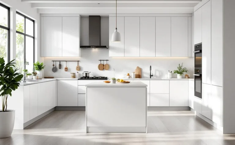 Cuisine Ikea moderne aux couleurs claires avec mobilier épuré et équipements intégrés.