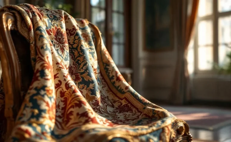 Chaise ancienne ornée d’une tapisserie raffinée.