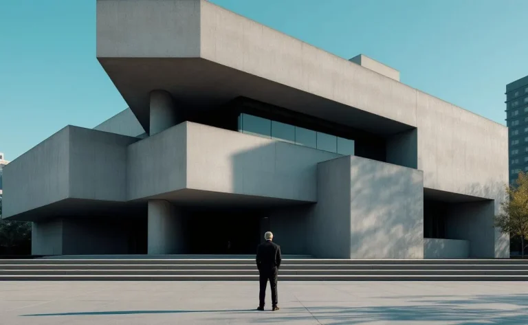Breuer se tient devant la façade du musée Whitney.