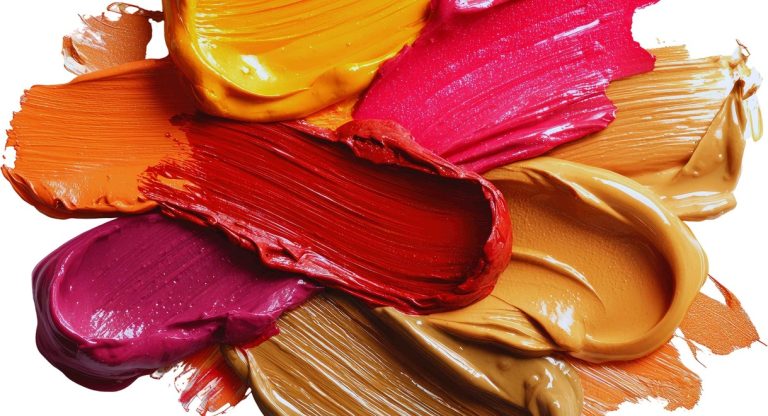 Échantillons de peinture colorés sur une palette de nuances